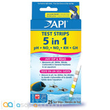 API 5 in 1 Aquarium Test Strips for Freshwater & Saltwater Aquariums 25 Tests - www.ASAP-Aquarium.com