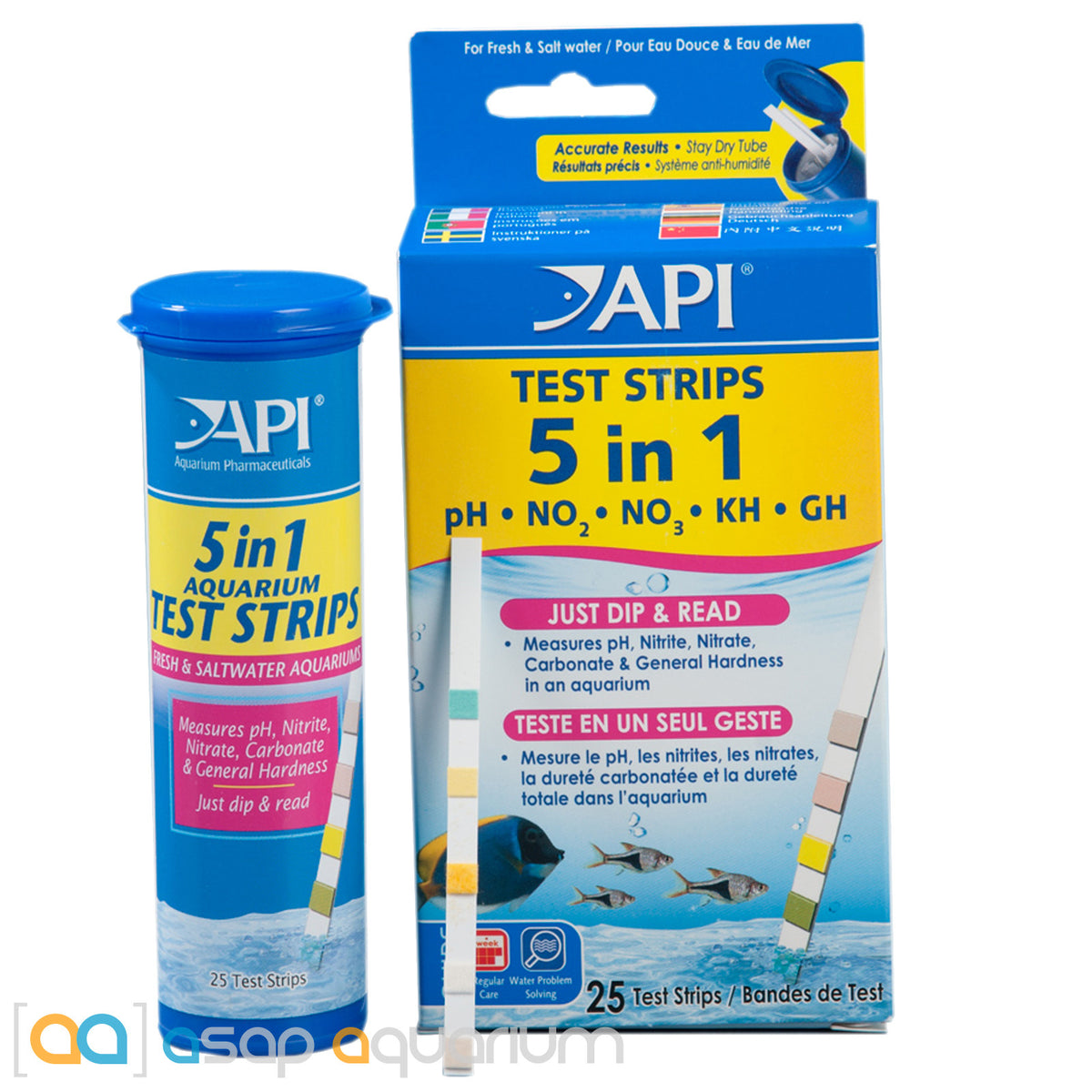 API 5 in 1 Aquarium Water Test Strips, 4 count