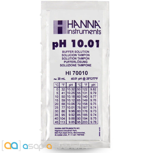 Hanna Instruments pH 10.01 Calibration Solution 20 ml Sachet - www.ASAP-Aquarium.com