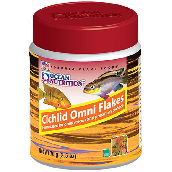 Ocean Nutrition Cichlid Omni Flakes 70 grams (2.5 oz) - www.ASAP-Aquarium.com