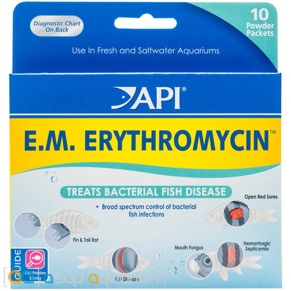 API E.M. Erythromycin Powder Packets 10 count - ASAP Aquarium
