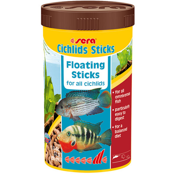Sera Cichlids Sticks 1.8 oz (250 mL) Floating Fish Food - www.ASAP-Aquarium.com