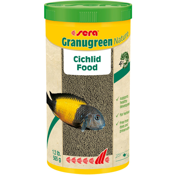 Sera Granugreen Nature Cichlid Fish Food Pellets 1,000mL - www.ASAP-Aquarium.com