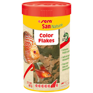 sera San Nature 250mL Freshwater Fish Food Color Flakes - www.ASAP-Aquarium.com