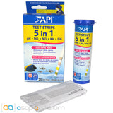 API 5 in 1 Aquarium Test Strips for Freshwater & Saltwater Aquariums 25 Tests - www.ASAP-Aquarium.com