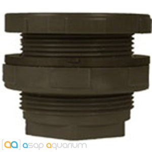 Inland Seas PVC Bulkhead Tank Adapter, 1 1/2" Socket, Schedule 80, Gray - www.ASAP-Aquarium.com