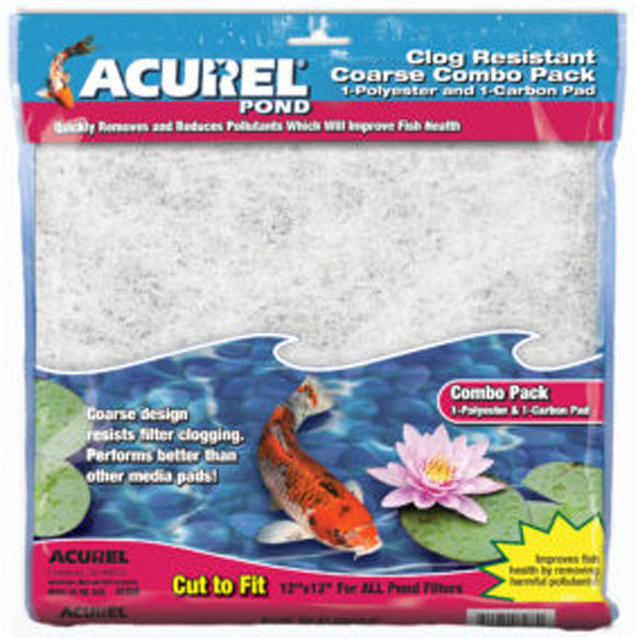 Acurel Pond Coarse Polyester & Carbon Combo Pack Media Pads 12” x 12” - www.ASAP-Aquarium.com