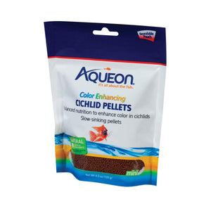 Aqueon Color Enhancing Cichlid Pellets Mini 4.5 oz - www.ASAP-Aquarium.com