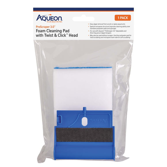 Aqueon ProScraper 3.0 Foam Cleaning Pad with Twist & Click Head - www.ASAP-Aquarium.com