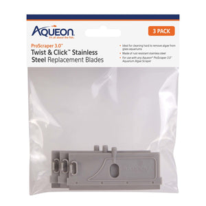 Aqueon ProScraper 3.0 Twist & Click Stainless Steel Replacement Blades 3 pack - www.ASAP-Aquarium.com