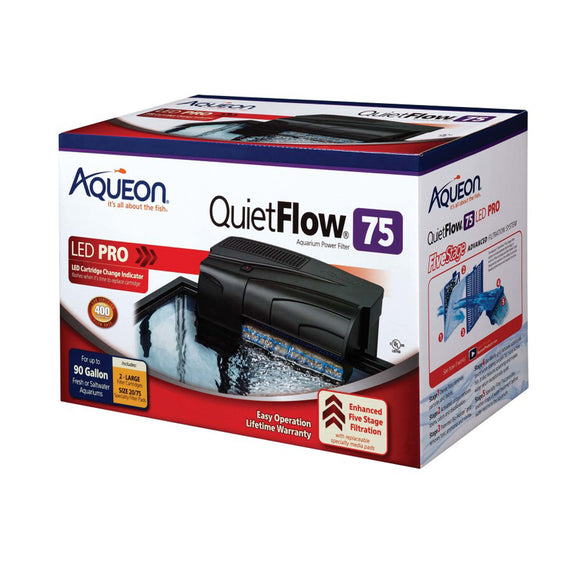 Aqueon QuietFlow 75 LED PRO Aquarium Power Filter - www.ASAP-Aquarium.com