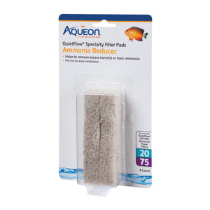 Aqueon QuietFlow Size 20/75 Specialty Filter Pads Ammonia Reducer 4 pack - www.ASAP-Aquarium.com