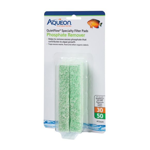 Aqueon QuietFlow Size 30/50 Specialty Filter Pads Phosphate Remover 4 pack - www.ASAP-Aquarium.com