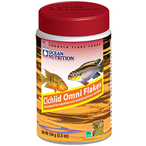 Ocean Nutrition Cichlid Omni Flakes 154 grams (5.5 oz) - www.ASAP-Aquarium.com
