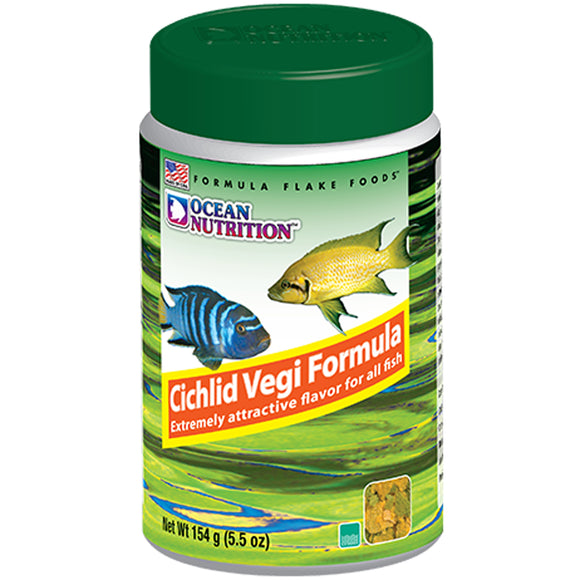 Ocean Nutrition Cichlid Vegi Flakes 154 grams (5.5 oz) - www.ASAP-Aquarium.com