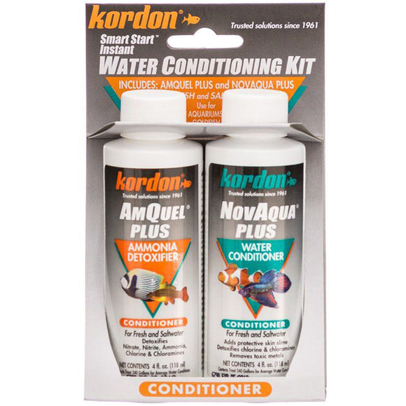 Kordon Smart Start Instant Water Conditioning Kit AmQuel+ 4 oz NovAqua+ 4 oz - www.ASAP-Aquarium.com