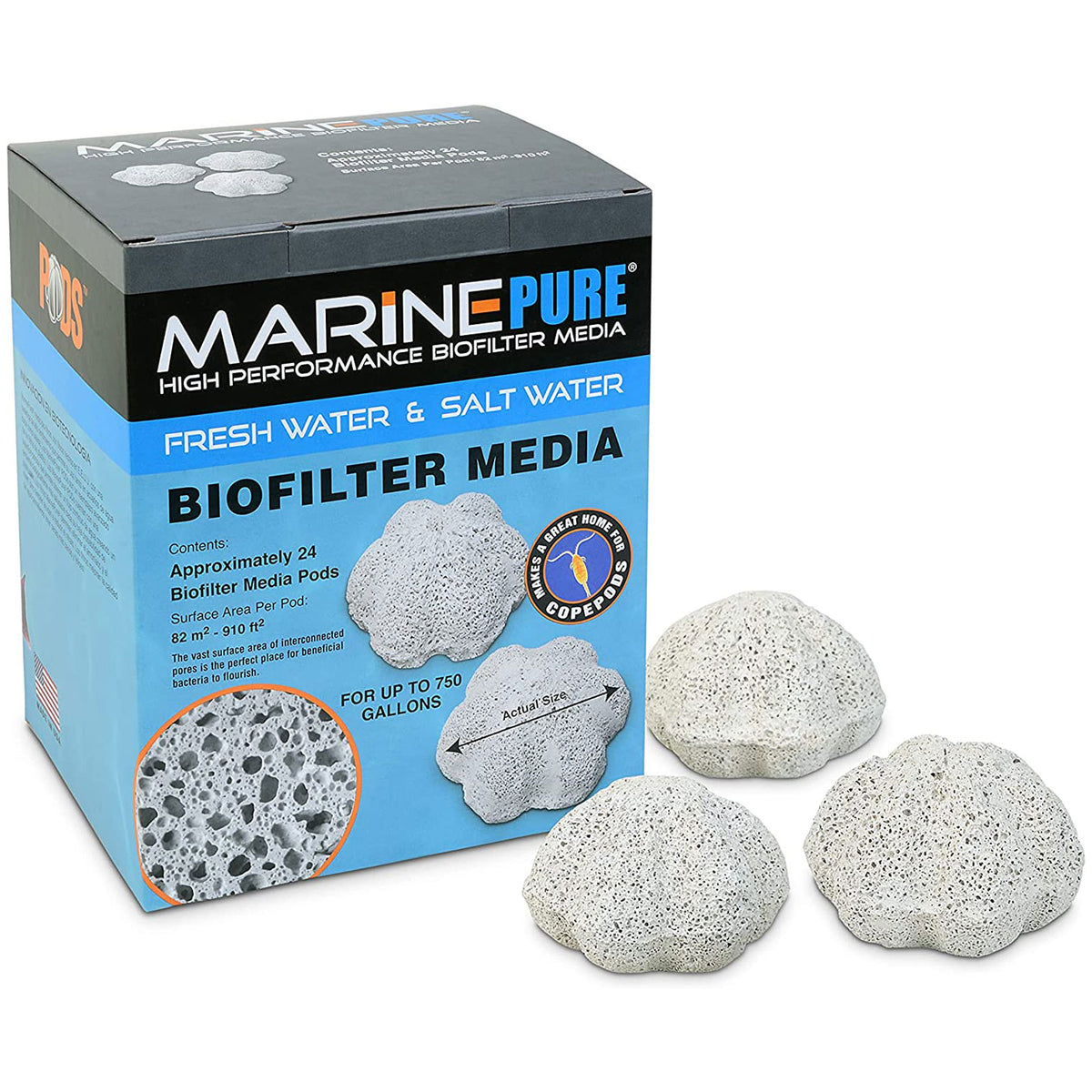 Biofilter Box MarinePure PODS 24 Count High Performance Biofilter Media– ASAP Aquarium
