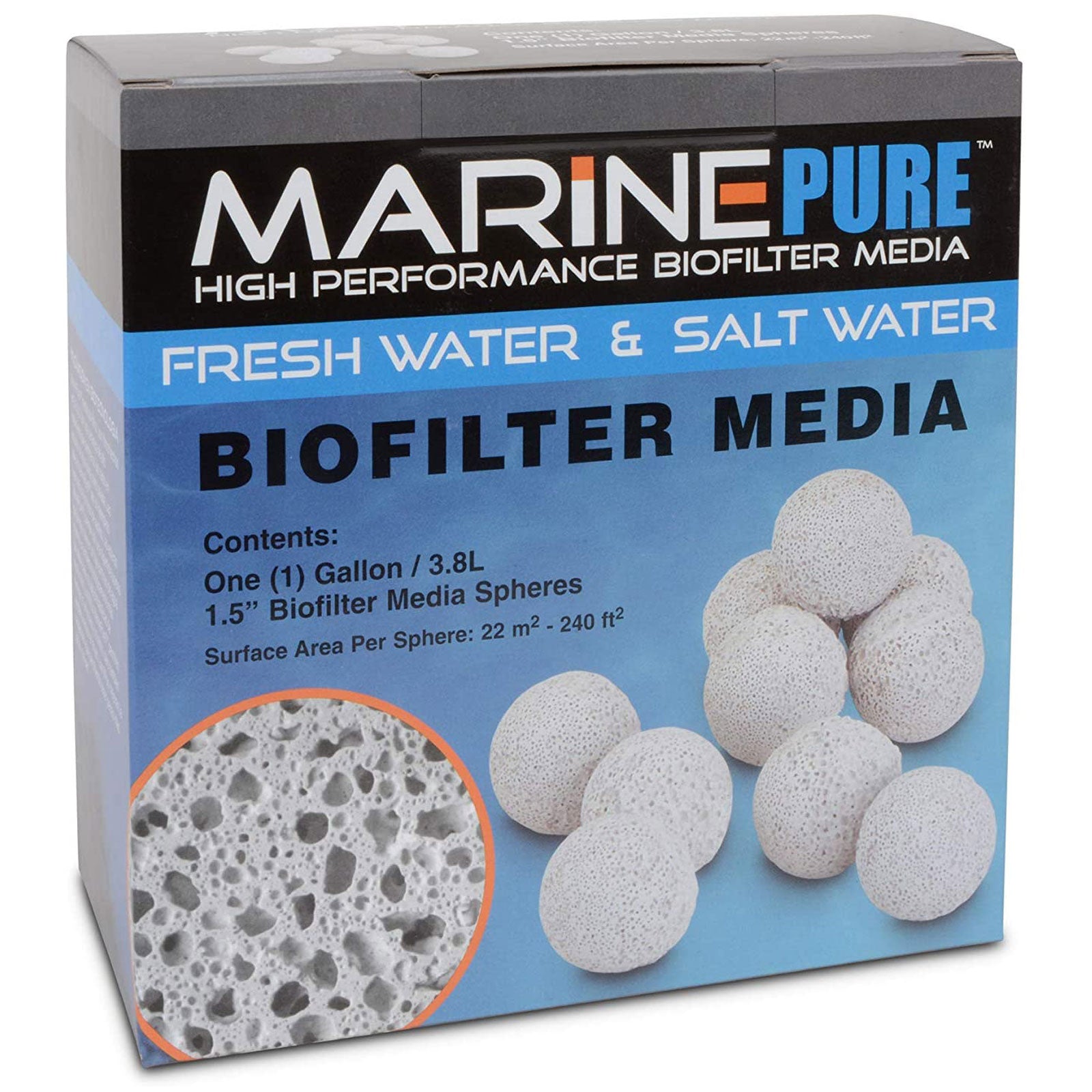 Biofilter Box MarinePure Spheres 1 Gallon High Performance Biofilter Media– ASAP Aquarium