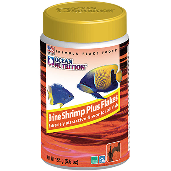 Ocean Nutrition Brine Shrimp Plus Flakes 154 grams (5.5 oz) - www.ASAP-Aquarium.com