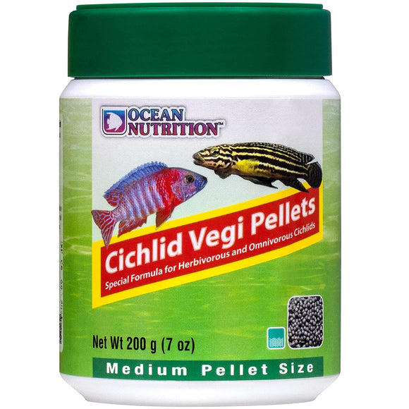 Ocean Nutrition Cichlid Vegi Pellets MEDIUM 200 grams (7oz) - www.ASAP-Aquarium.com
