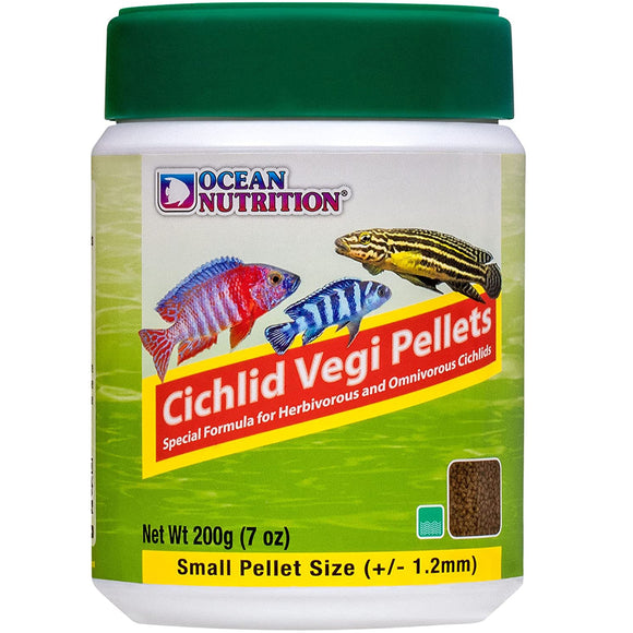 Ocean Nutrition Cichlid Vegi Pellets SMALL 200 grams (7oz) - www.ASAP-Aquarium.com