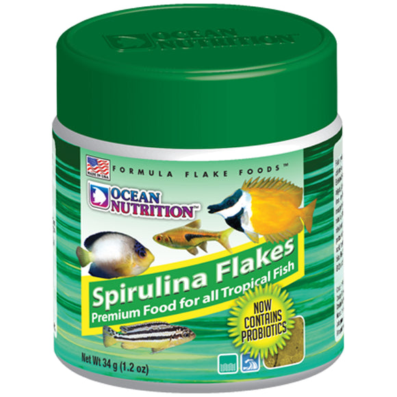 Ocean Nutrition Spirulina Flakes 34 grams (1.2 oz) Fish Food - www.ASAP-Aquarium.com