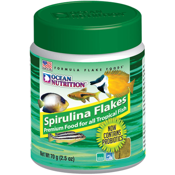 Ocean Nutrition Spirulina Flakes 70 grams (2.5 oz) Fish Food - www.ASAP-Aquarium.com