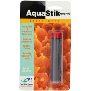 Two Little Fishies AquaStik Epoxy Putty Stone Grey 2oz - www.ASAP-Aquarium.com