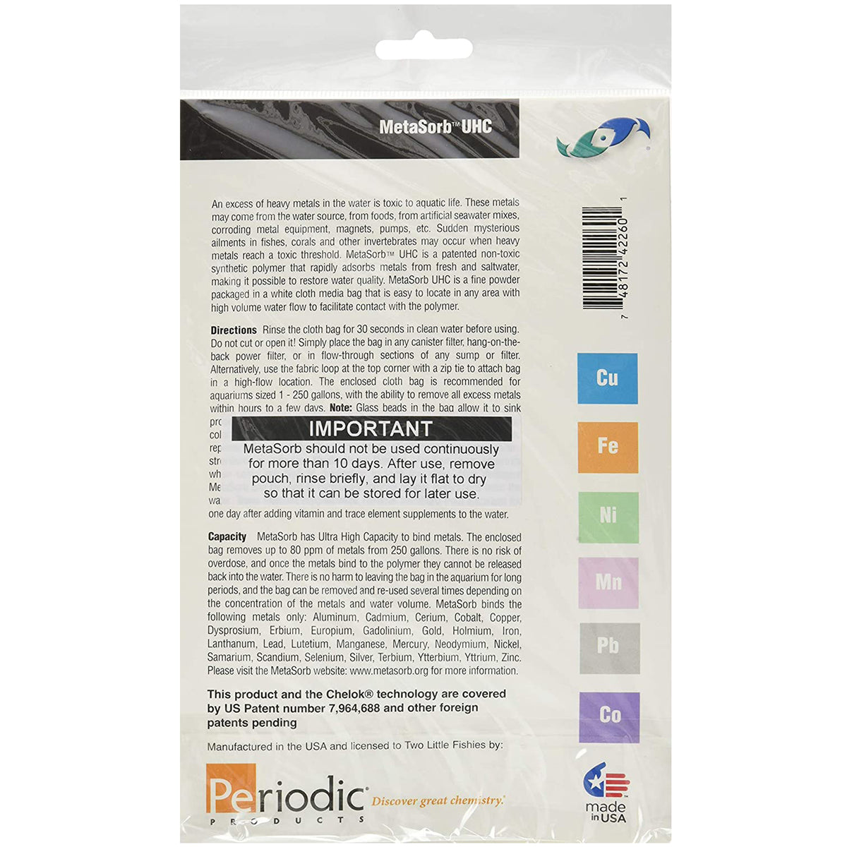 Metasorb Sheet Two Little Fishies MetaSorb UHC 250 gallon– ASAP Aquarium