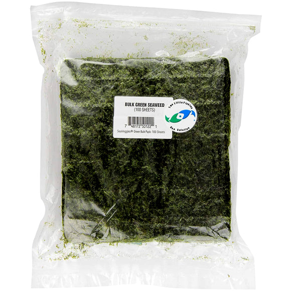 Two Little Fishies Sea Veggies Green Seaweed Bulk Pack 100 Sheets - www.ASAP-Aquarium.com