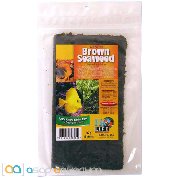 V2O Foods Natural Brown Seaweed 16g (12 sheets) - www.ASAP-Aquarium.com