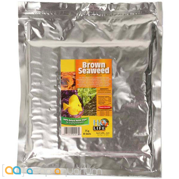 V2O Foods Natural Brown Seaweed 75g (30 sheets) - www.ASAP-Aquarium.com