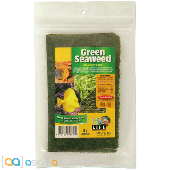 V2O Foods Natural Green Seaweed 16g (12 sheets) - www.ASAP-Aquarium.com