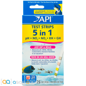 API 5-in-1 Test Strips 25 Count - ASAP Aquarium