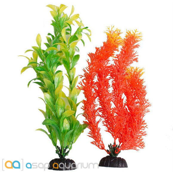 Aquatop Aquarium Plants 2 Pack Orange & Green 15