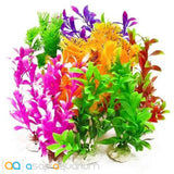 Aquatop 12 Pack of Aquarium Plants Variety Colors 6" High with Weighted Bases - www.ASAP-Aquarium.com