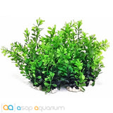 Aquatop 12 Pack of Aquarium Plants Green 6" High with Weighted Bases - www.ASAP-Aquarium.com