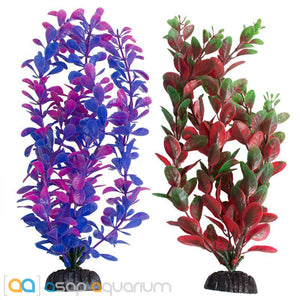 Aquatop Aquarium Plants 2 Pack Purple Pink & Green Red 15" High - www.ASAP-Aquarium.com