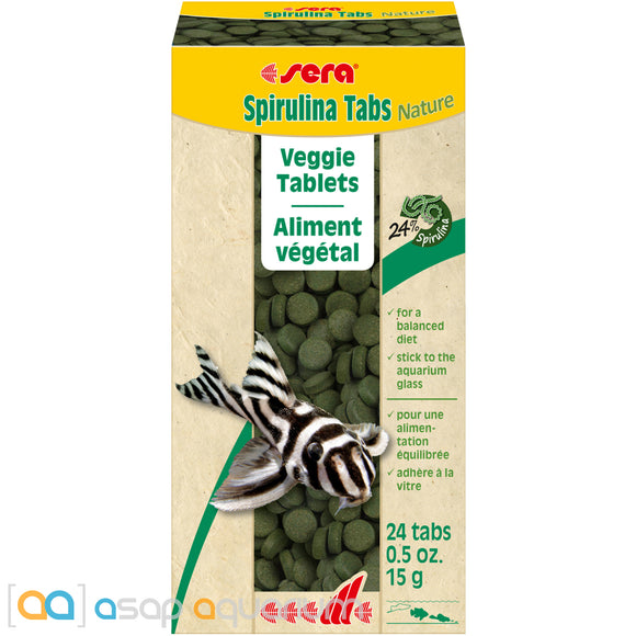 sera Spirulina Tabs Nature 24 Tablet Box - www.ASAP-Aquarium.com